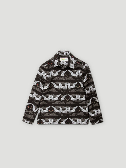 LONG-SLEEVE SHIRT CRANES BLACK