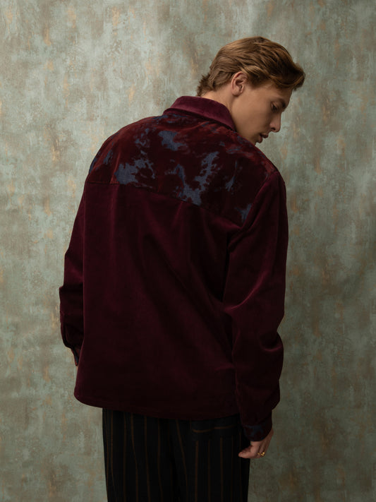 OVERSIZED SHIRT JACKET - BURGUNDY