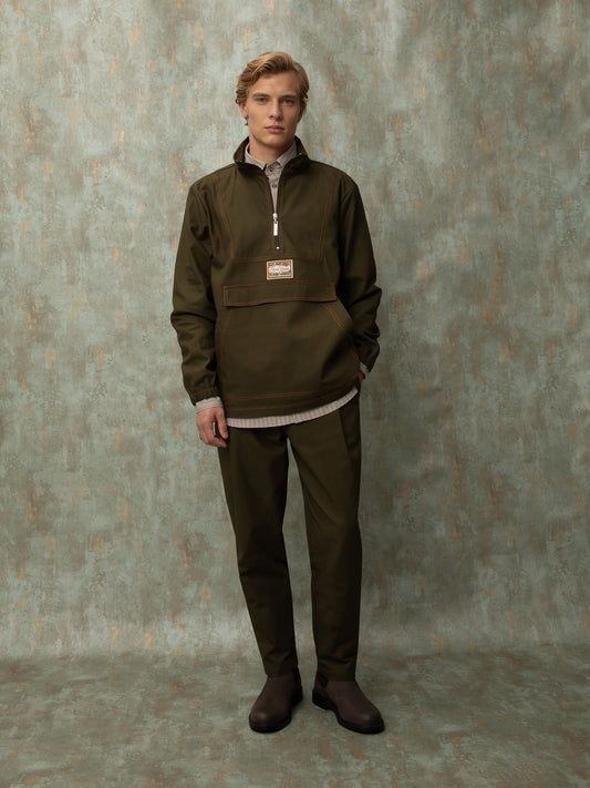 ZIP-UP BLOUSE - OLIVE