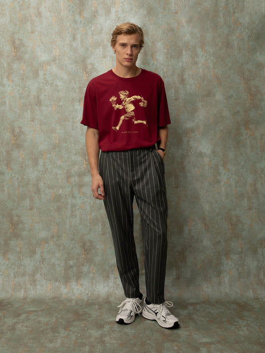 STRIPED PANTS - DARK GREY