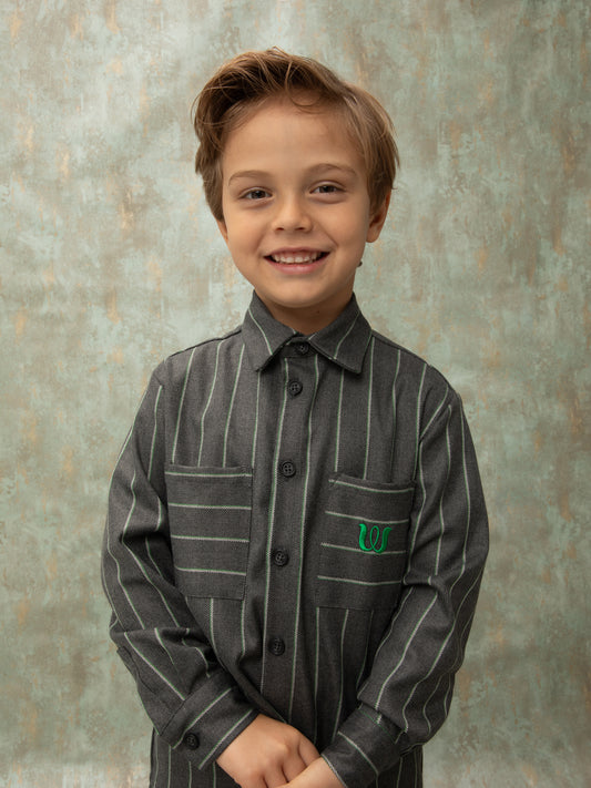 STRIPED SHIRT - DARK GREY