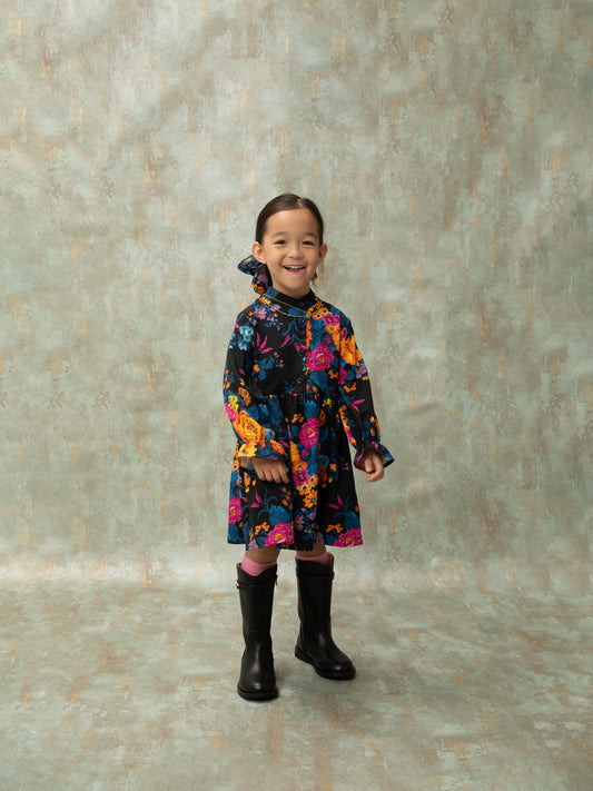 MAO COLLAR DRESS - TAPETSARIA BLACK