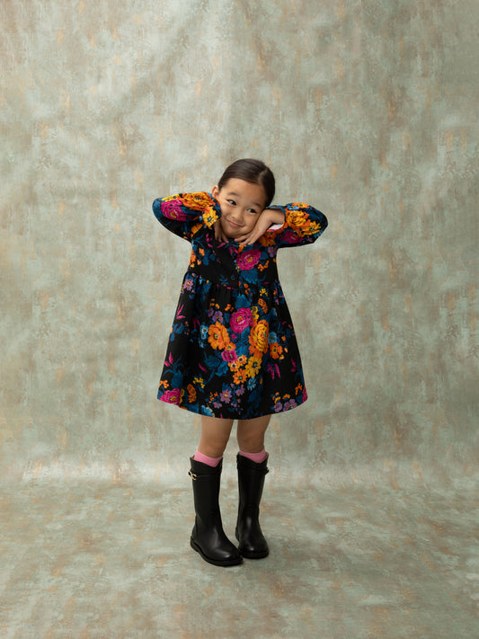 MAO COLLAR DRESS - TAPETSARIA BLACK