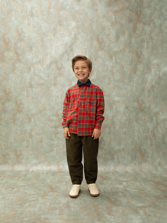 CHECKED COTTON SHIRT - RED