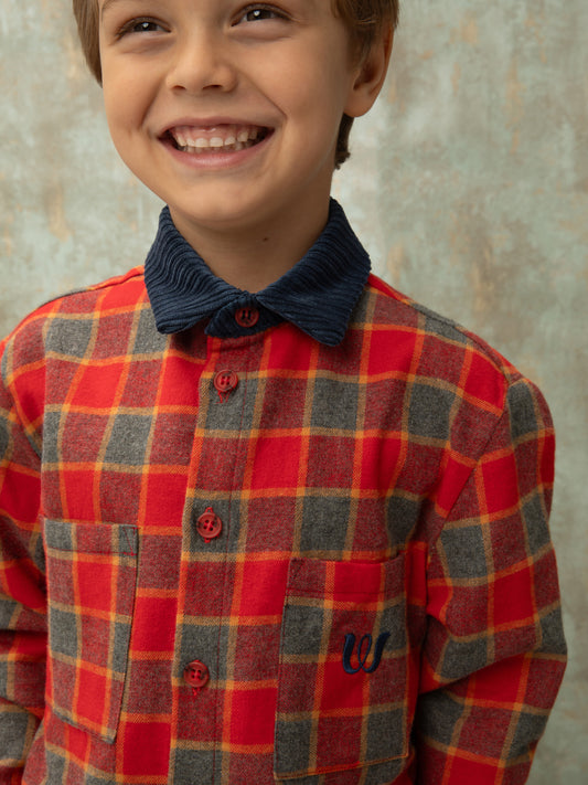 CHECKED COTTON SHIRT - RED