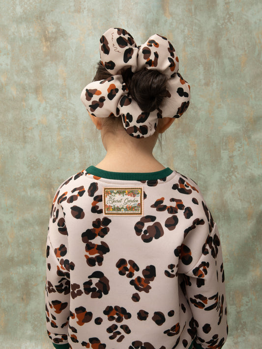 FLOWER SCRUNCHIE - LEOPARD