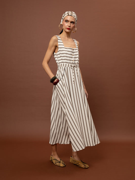 SQUARE NECK DRESS - STRIPES