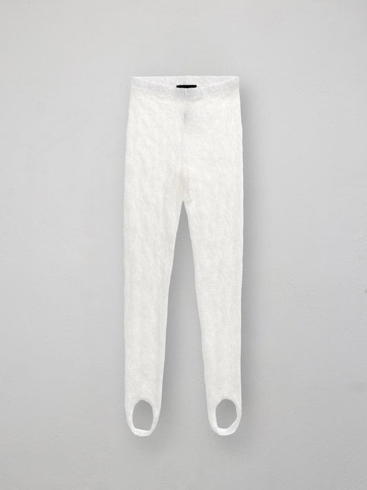 LACE STIRRUP LEGGINGS - WHITE