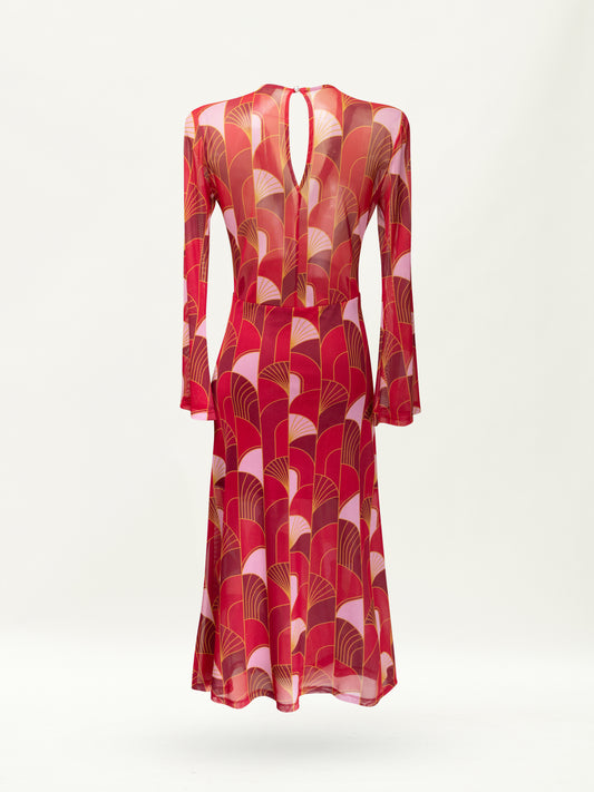 TULLE MIDI DRESS VITRO RED