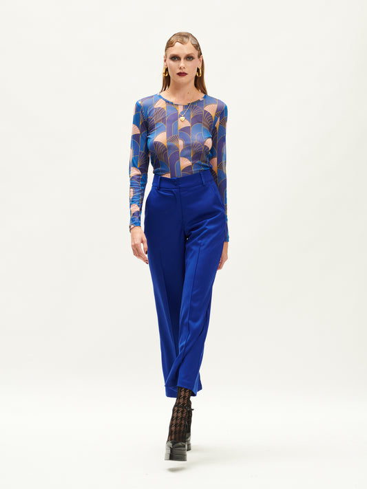 LONG-SLEEVE MESH TOP VITRO INDIGO