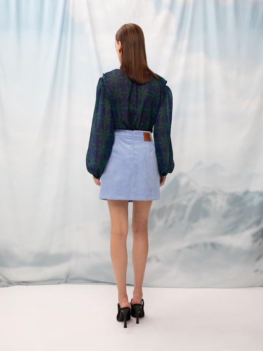 CORDUROY MINI SKIRT L.BLUE