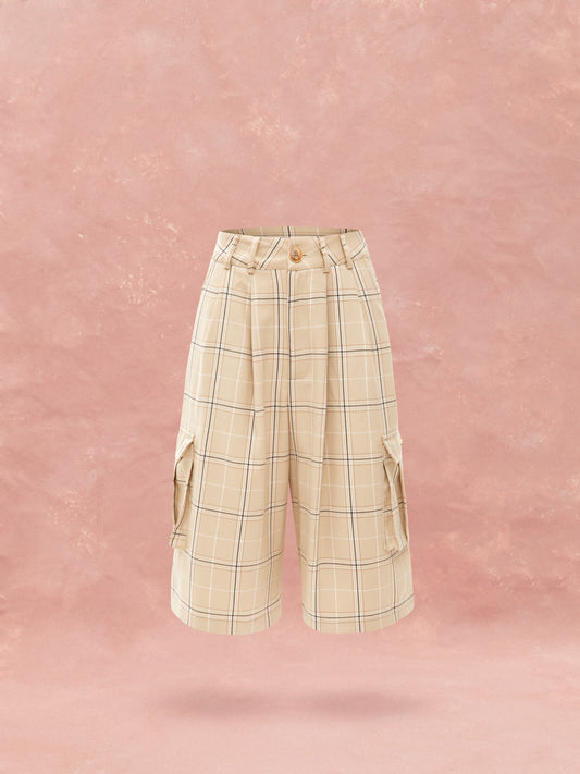 CARGO VERMUDA SHORTS - CHECKED BEIGE