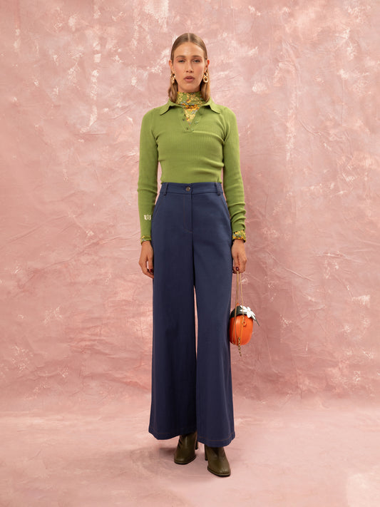WIDE LEG DENIM PANTS
