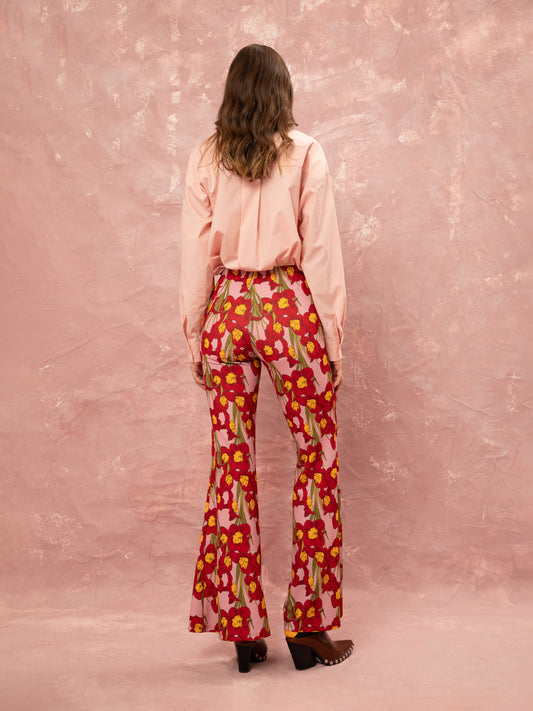 FLARED PANTS - NARCISSUS PINK