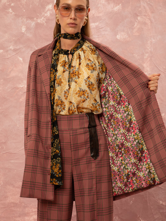 OVERSIZED BLAZER - CHECKED FUCHSIA