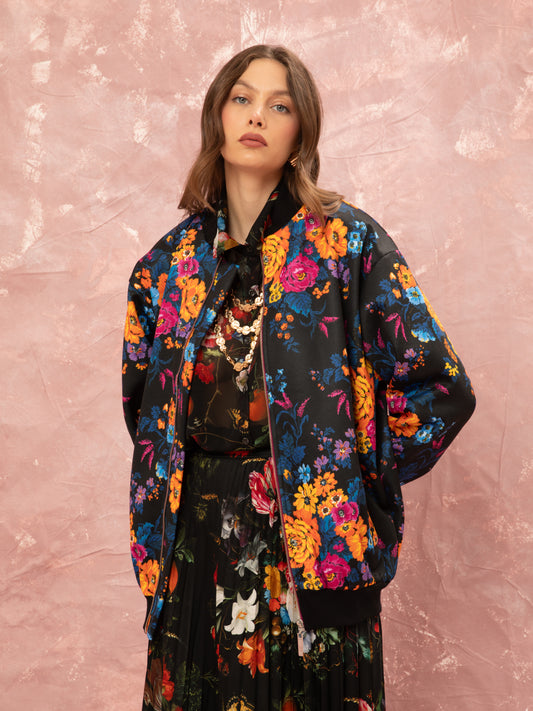 FUTTER BOMBER JACKET - TAPETSARIA BLACK