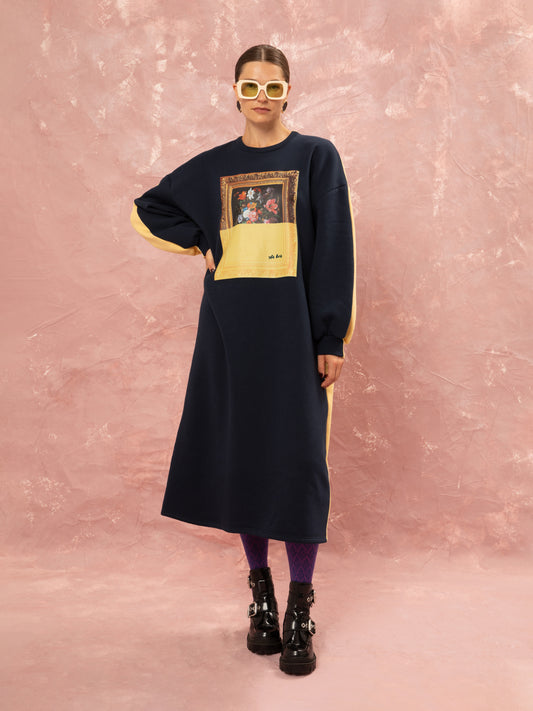 FUTTER OVERSIZED DRESS - BLUE/YELLOW