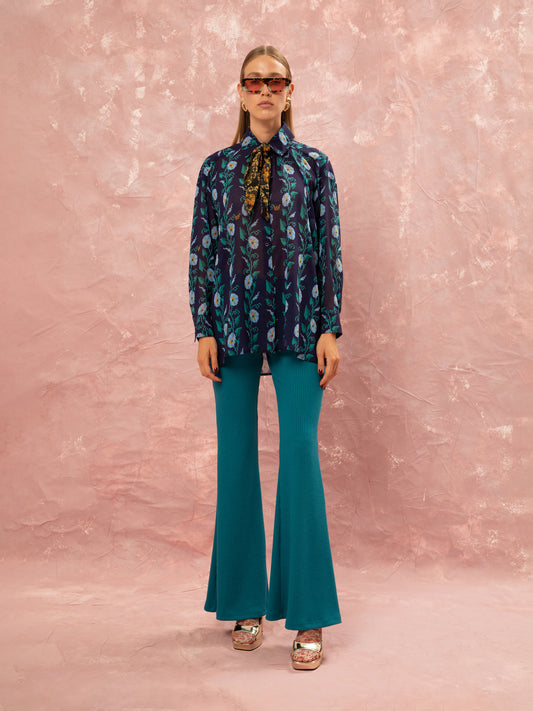 OVERSIZED CHIFFON SHIRT - MOONFLOWERS