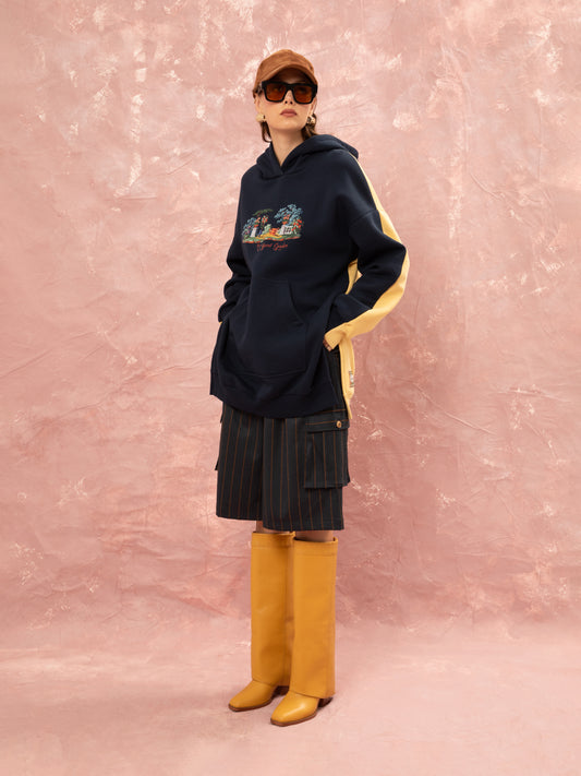 OVERSIZED HOODIE - BLUE/YELLOW