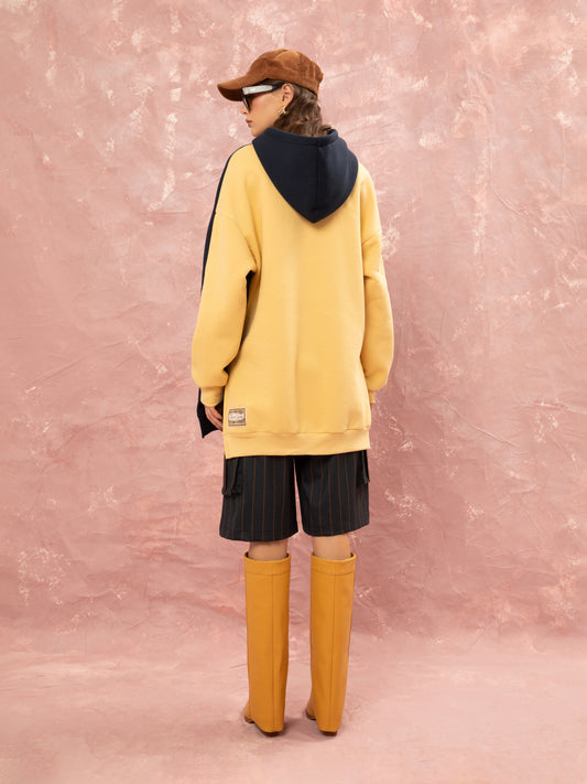 OVERSIZED HOODIE - BLUE/YELLOW