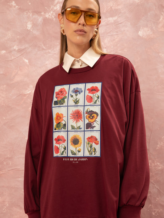 LONG SLEEVE T-SHIRT - BURGUNDY