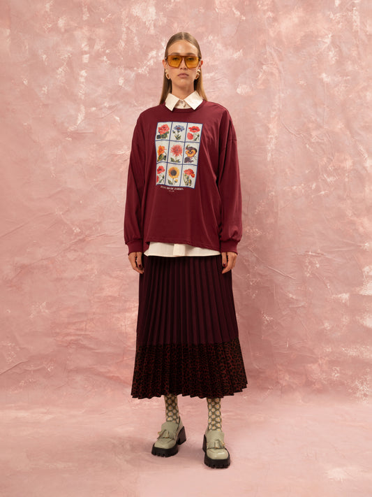 LONG SLEEVE T-SHIRT - BURGUNDY