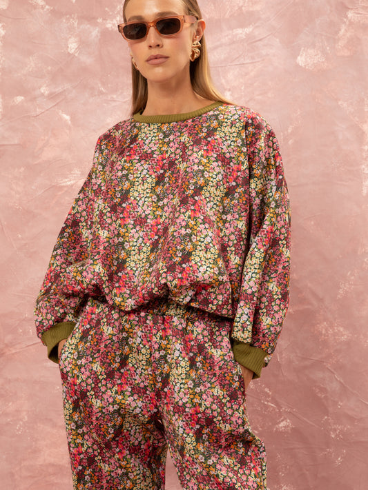 CROPPED FUTTER SWEATER - LIBERTY FLORAL