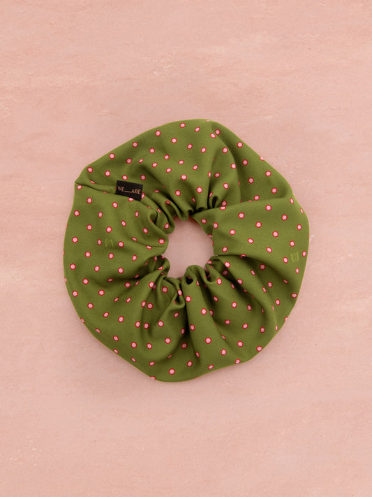 SCRUNCHIE - FLORAL DOT LIME