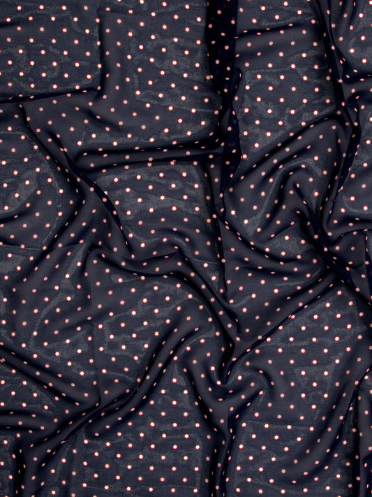 CHIFFON SCARF - FLORAL DOT BLUE
