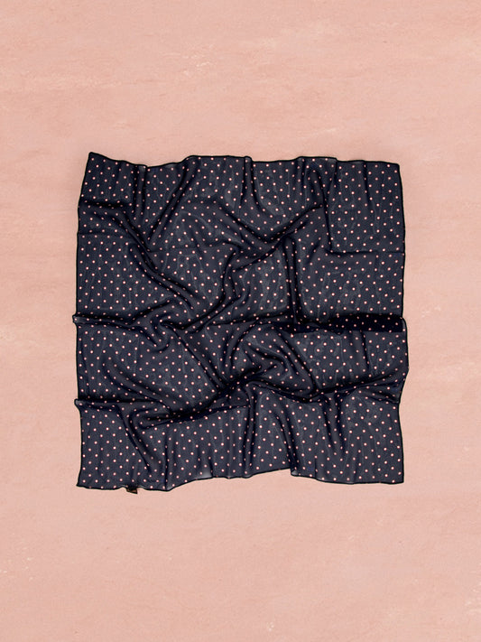 CHIFFON SCARF - FLORAL DOT BLUE
