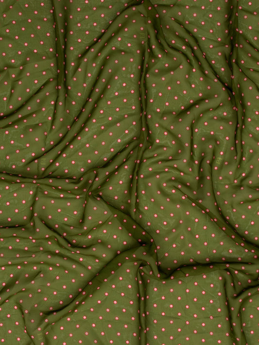 CHIFFON SCARF - FLORAL DOT LIME
