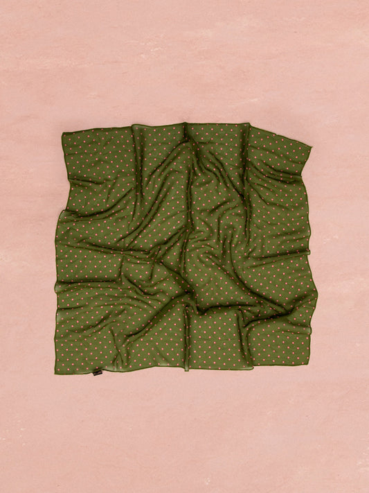 CHIFFON SCARF - FLORAL DOT LIME