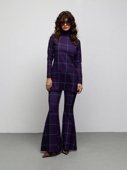 MIDLER PANTS - CHECK PURPLE
