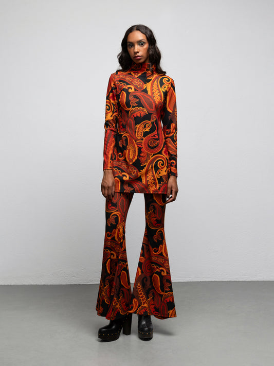 MIDLER PANTS - PAISLEY BLACK