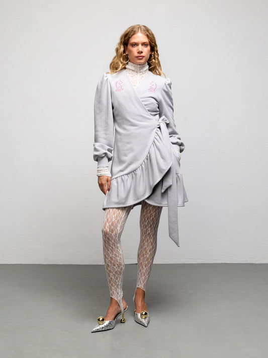 LACE STIRRUP LEGGINGS - WHITE