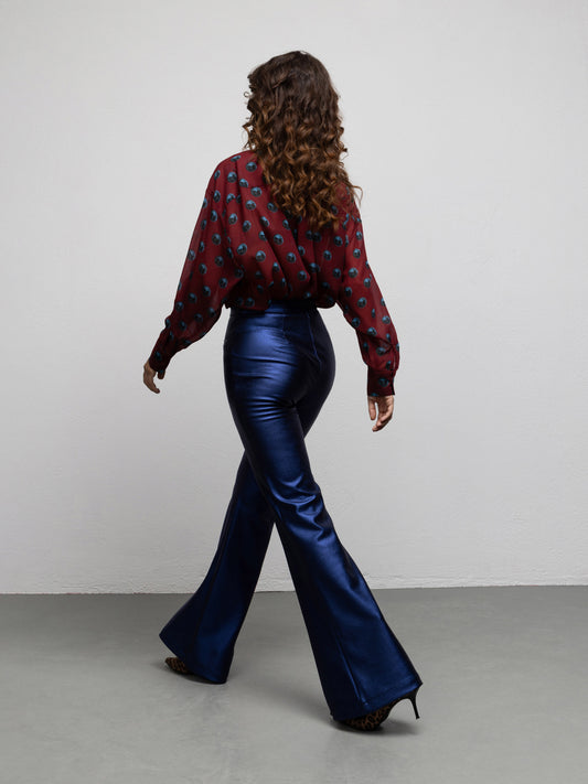 BOWIE PANTS - METALLIC BLUE
