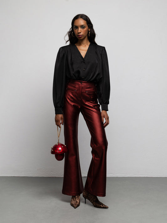 BOWIE PANTS - METALLIC RED