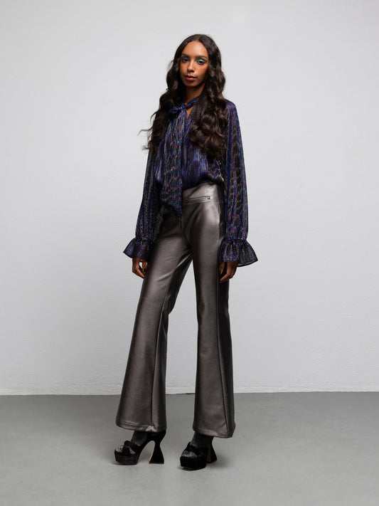 BOWIE PANTS - METALLIC SILVER