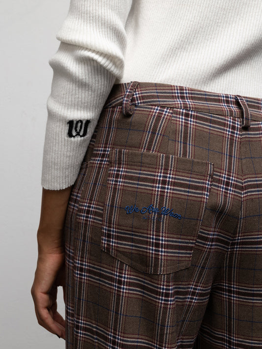 PATTI PANTS - CHECK BROWN