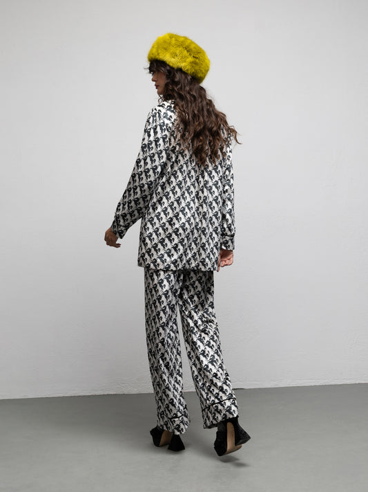 THELMA PANTS - PIED-DE-HORSES