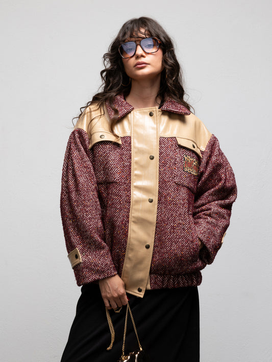 MICK BIKER JACKET - BURGUNDY