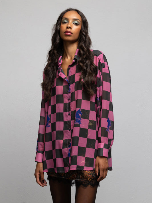FREDDIE SHIRT - CHESS PINK