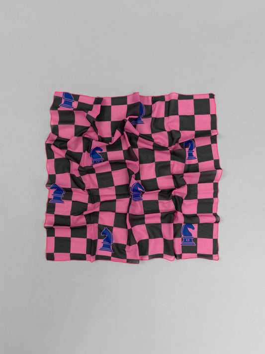 CHIFFON SCARF - CHESS PINK