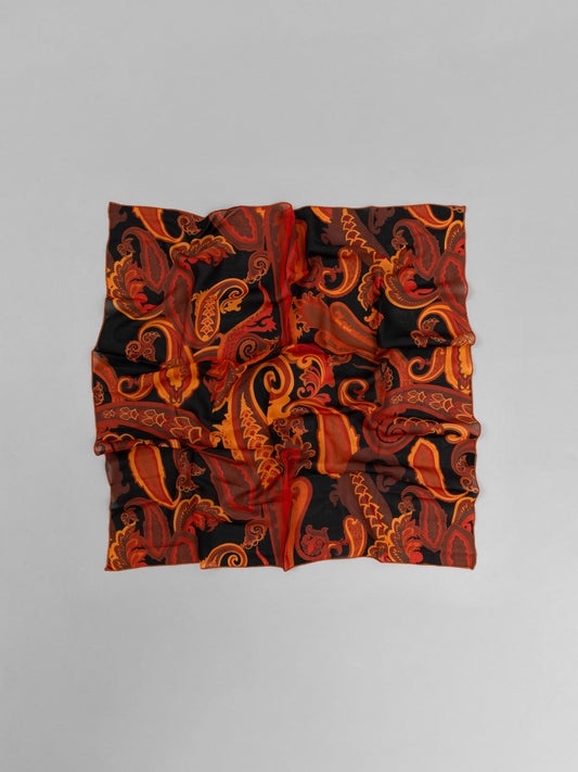 CHIFFON SCARF - PAISLEY BLACK