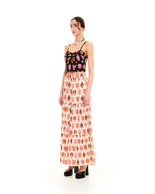 TIERED PANTS - MASKS IVORY