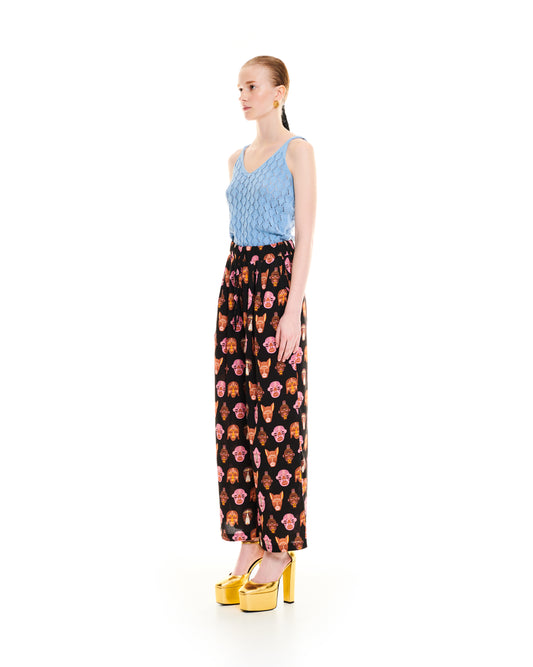 OPEN-KNIT TOP - LIGHT BLUE