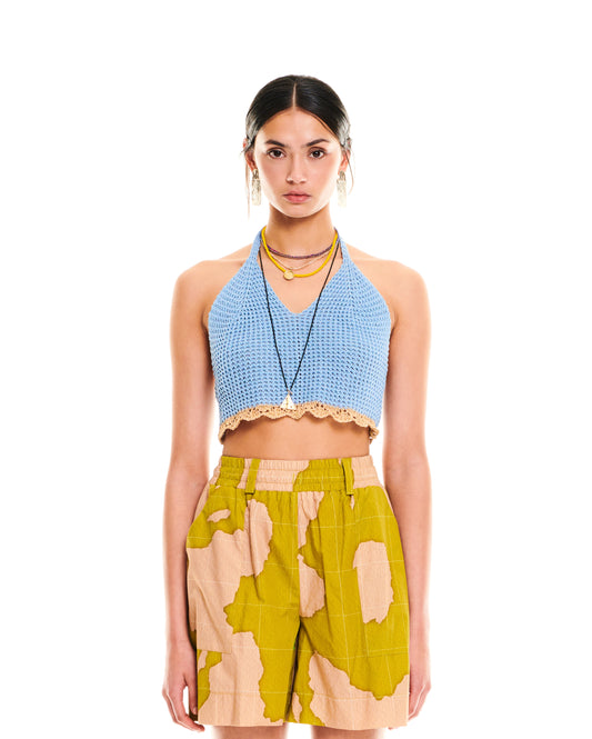 OPEN-KNIT BUST - LIGHT BLUE