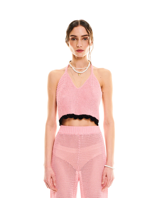 OPEN-KNIT BUST - PINK