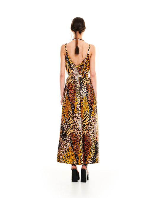 A-LINE JACQUARD DRESS - ANIMAL PRINTS