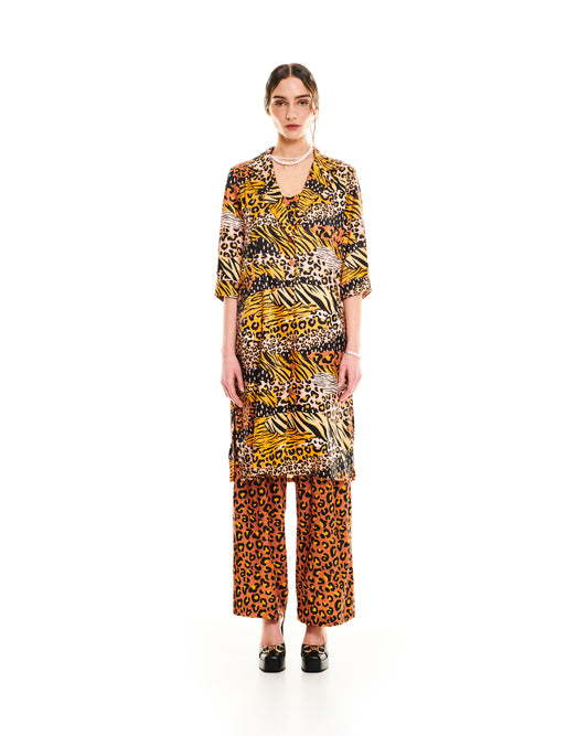 SHORT JACQUARD SHIRT/DRESS - ANIMAL PRINTS